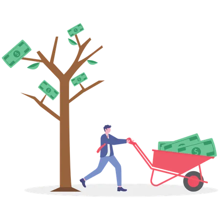 Businessman getting investment profit  Illustration