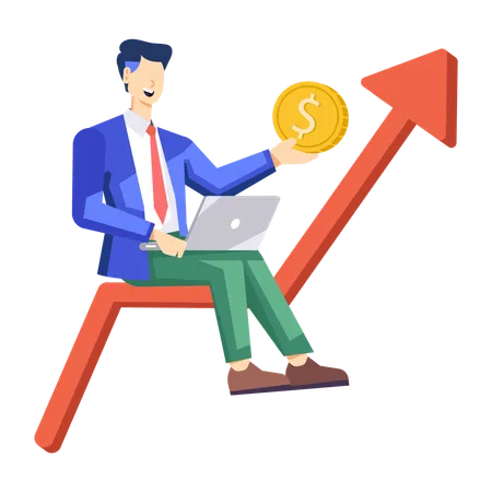 Businessman getting Investment Profit  Illustration