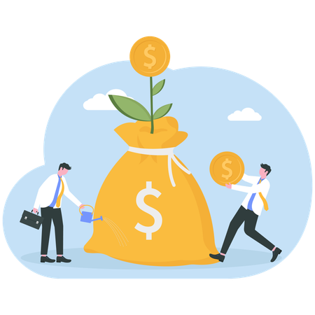 Businessman getting investment return  Illustration