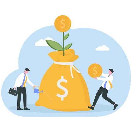 Businessman getting investment return  Illustration