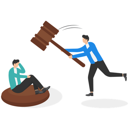 Businessman getting Justice  Illustration