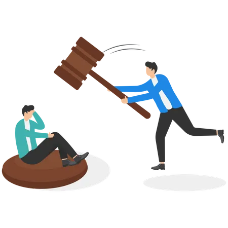 Businessman getting Justice  Illustration