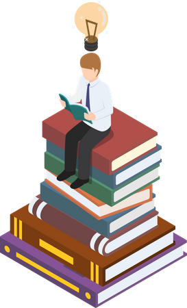 Businessman getting knowledge  Illustration