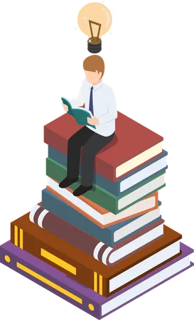 Businessman getting knowledge  Illustration