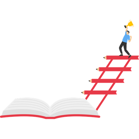 Businessman getting knowledge success  Illustration