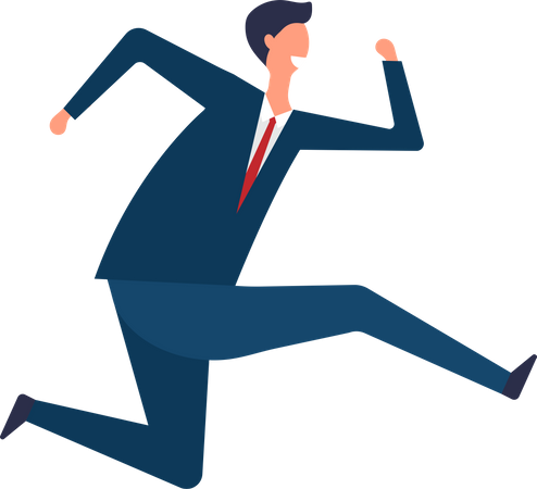 Businessman getting late for office Illustration