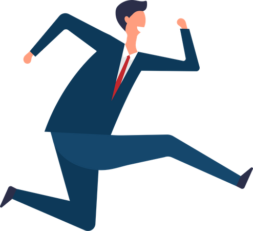 Businessman getting late for office  Illustration