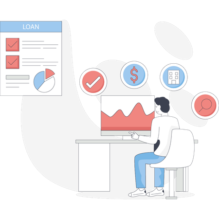 Businessman getting loan approval  Illustration