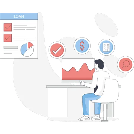 Businessman getting loan approval  Illustration