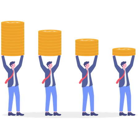 Businessman getting loss  Illustration