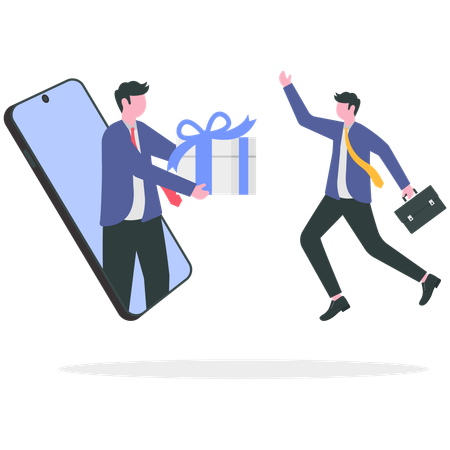 Businessman getting loyalty reward  Illustration