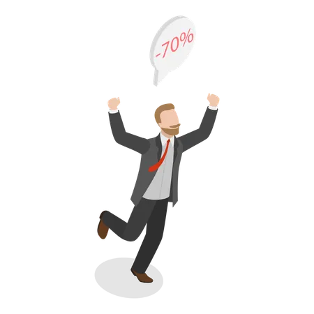 Businessman getting marketing discount  Illustration