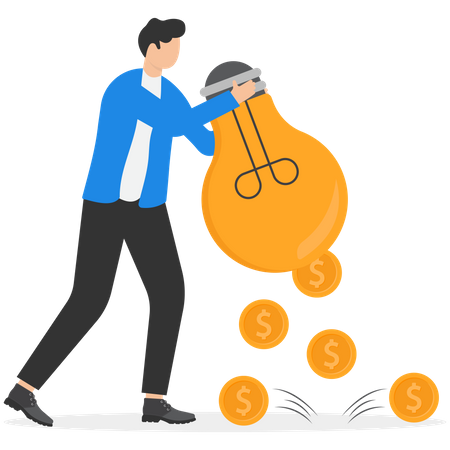 Businessman getting money idea  Illustration