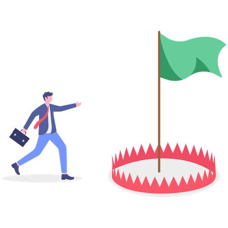 Businessman Getting money trap  Illustration