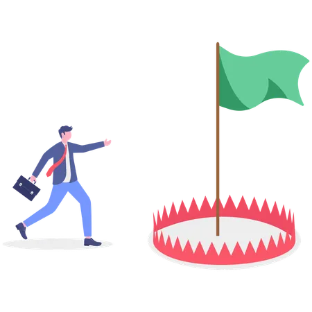 Businessman Getting money trap  Illustration
