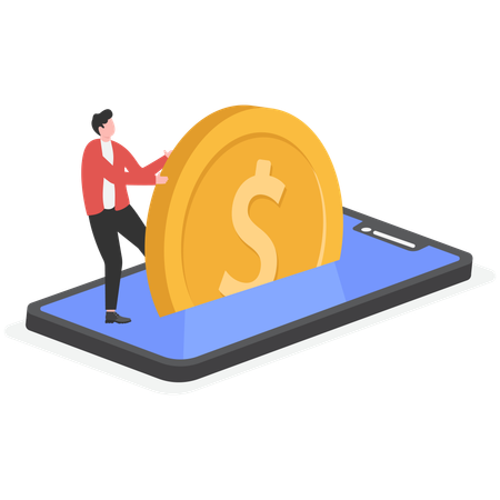 Businessman getting online earning  Illustration