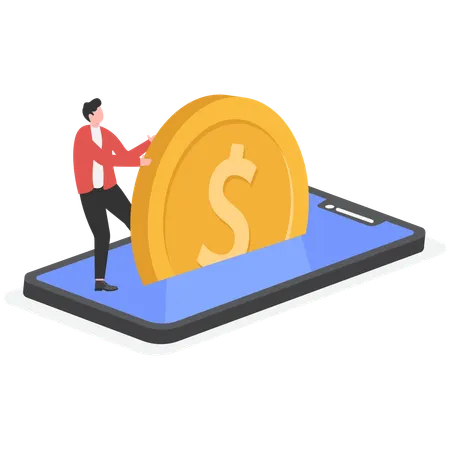 Businessman getting online earning  Illustration