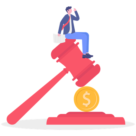 Businessman getting penalty fine  Illustration