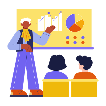 Businessman getting presentation  Illustration