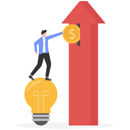 Businessman getting profit idea  Illustration