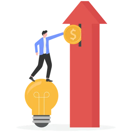 Businessman getting profit idea  Illustration