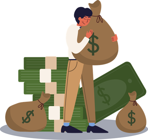 Businessman getting profit  Illustration