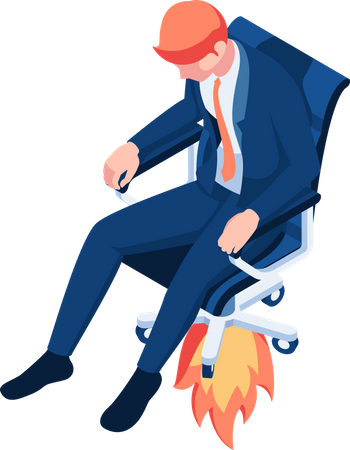 Businessman getting promoted  Illustration