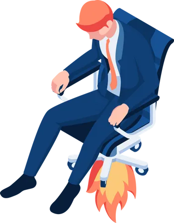 Businessman getting promoted  Illustration