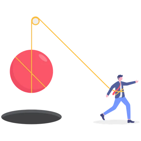 Businessman getting rope punishment  Illustration