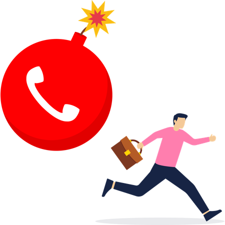 Businessman getting scam call  Illustration