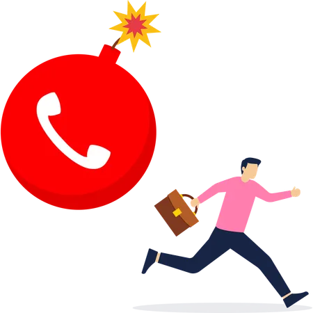 Businessman getting scam call  Illustration