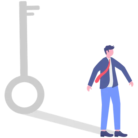 Businessman getting secure key  Illustration