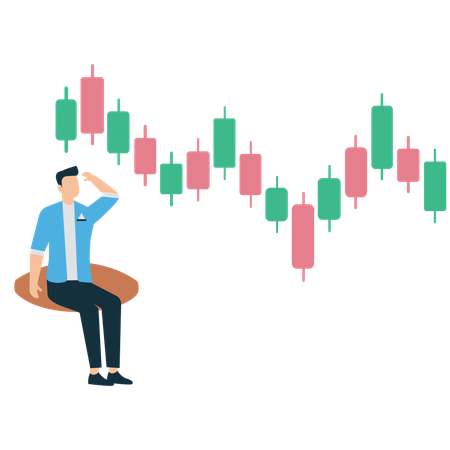 Businessman getting stock market crisis  Illustration