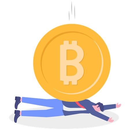 Businessman getting stock market loss  Illustration