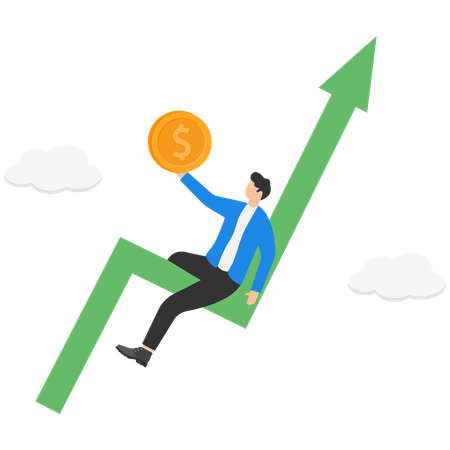 Businessman getting Success in investment to earn more profit  Illustration