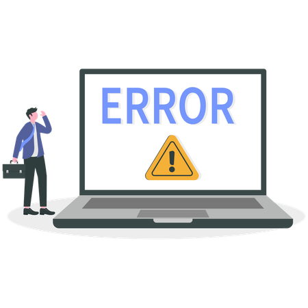 Businessman getting technical support  Illustration