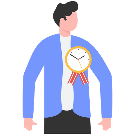 Businessman getting time management award  Illustration