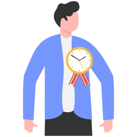 Businessman getting time management award  Illustration