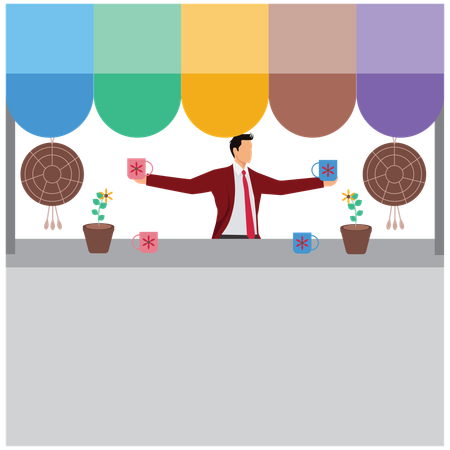 Businessman getting Wholesale and Bulk Orders  Illustration