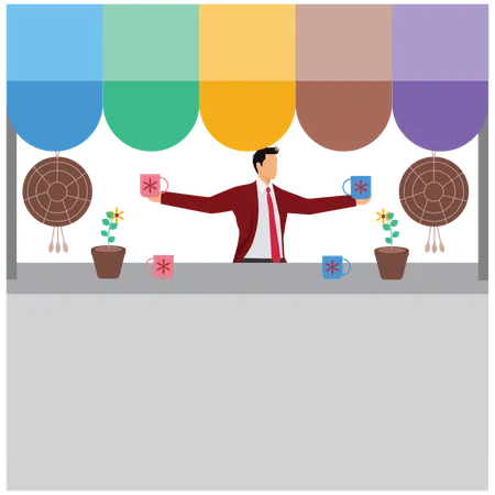 Businessman getting Wholesale and Bulk Orders  Illustration