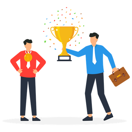 Businessman Give award of best employee  Illustration