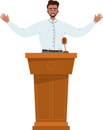 Businessman gives presentation  Illustration