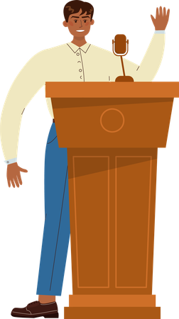 Businessman gives presentation  Illustration