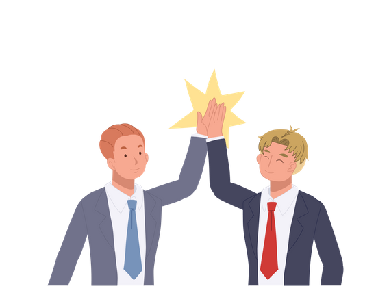 Businessman giving a high five  Illustration