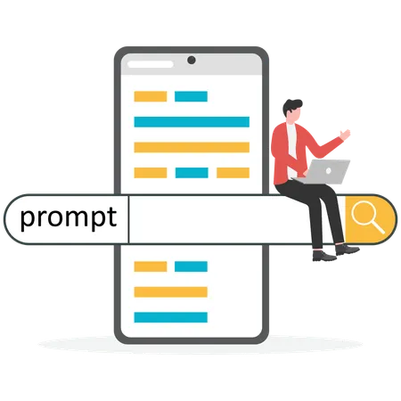 Businessman giving ai prompt  Illustration