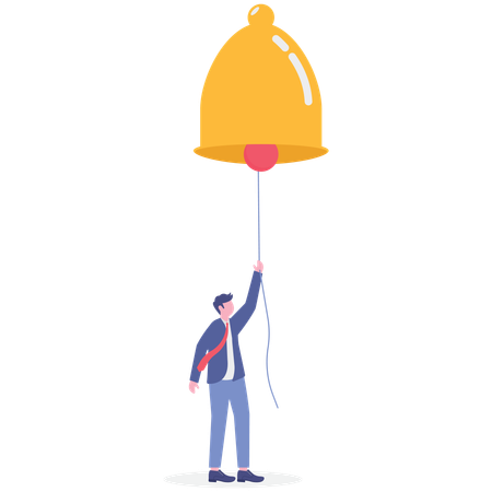 Businessman giving alert notification  Illustration