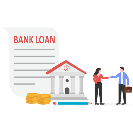 Businessman giving bank loan  Illustration