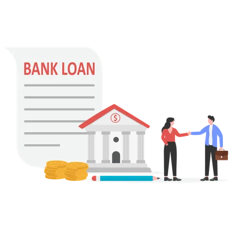 Businessman giving bank loan  Illustration