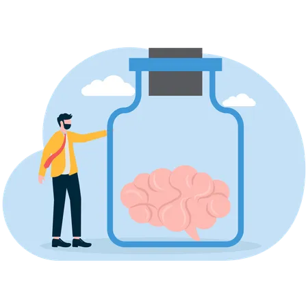 Businessman giving brain freedom  Illustration