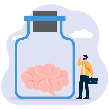 Businessman giving brain freedom  Illustration